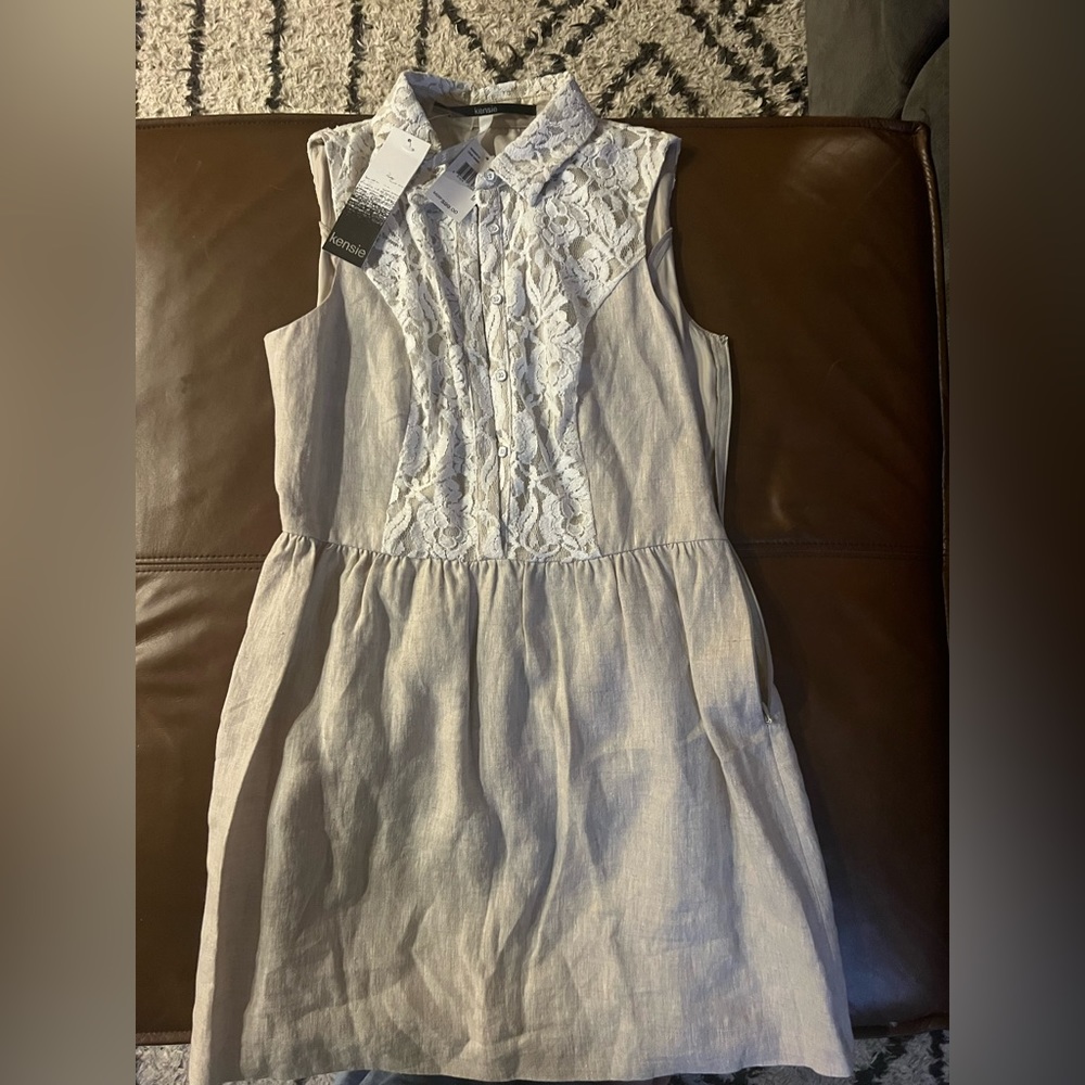 Kensie Linen mini dress. New with tags. Size M.